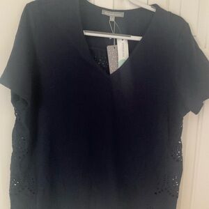 New Womens XL Daniel Rainn Navy Blue Ss Shirt